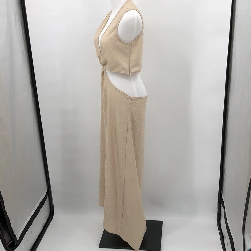 Shein Cut Out Sleeveless Maxi Dress Size 8/10 Textured Fabric